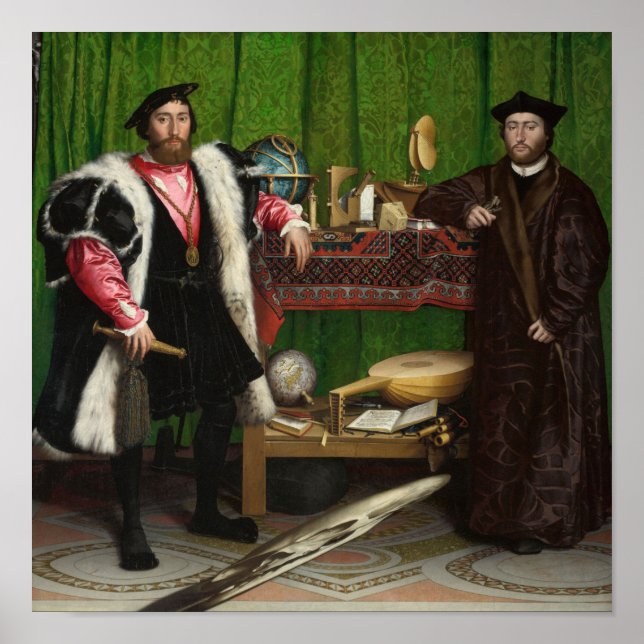 The Ambassadors, Holbein the Younger Poster (Front)