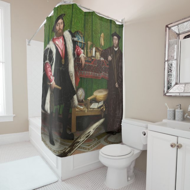 The Ambassadors, Holbein the Younger Shower Curtain (In Situ)