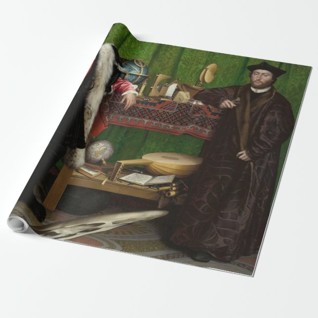 The Ambassadors, Holbein the Younger Wrapping Paper (Unrolled)