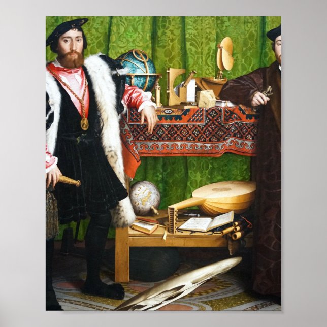 The Ambassadors Painting Hans Holbein Poster (Front)