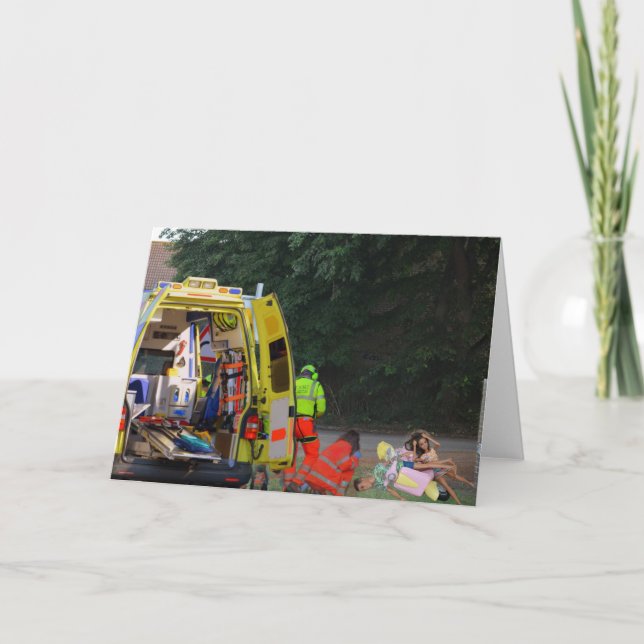 The ambulance arrives. card (Front)