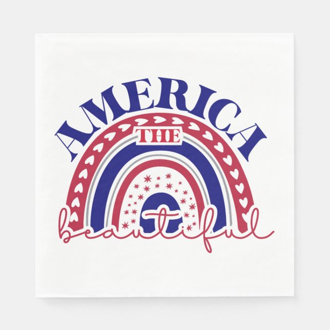 The America Beautiful Rainbow  Napkin (Front)