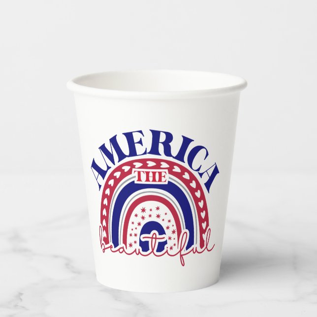 The America Beautiful Rainbow  Paper Cups (Front)