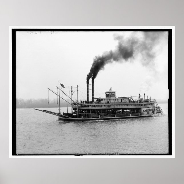 The America, Mississippi river boat, Miss. 1900-19 Poster (Front)