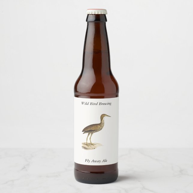 The American Bittern (Botaurus lentiginosus) Bird  Beer Bottle Label (Front)