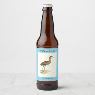 The American Bittern (Botaurus lentiginosus) Bird Beer Bottle Label