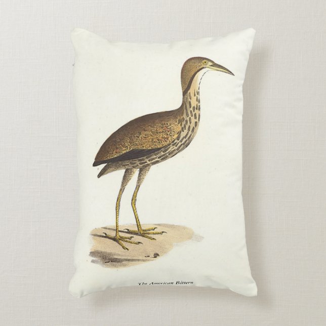 The American Bittern (Botaurus lentiginosus) Bird  Decorative Cushion (Front(Vertical))