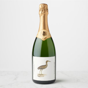 The American Bittern (Botaurus lentiginosus) Bird  Sparkling Wine Label