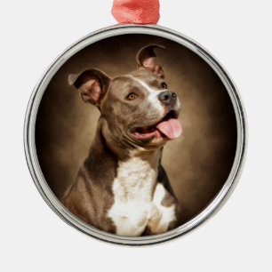 The American Blue Pit-Bull Metal Tree Decoration