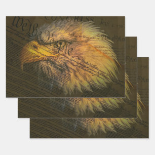 The American Constitution With Bald Eagle Wrapping Paper Sheet