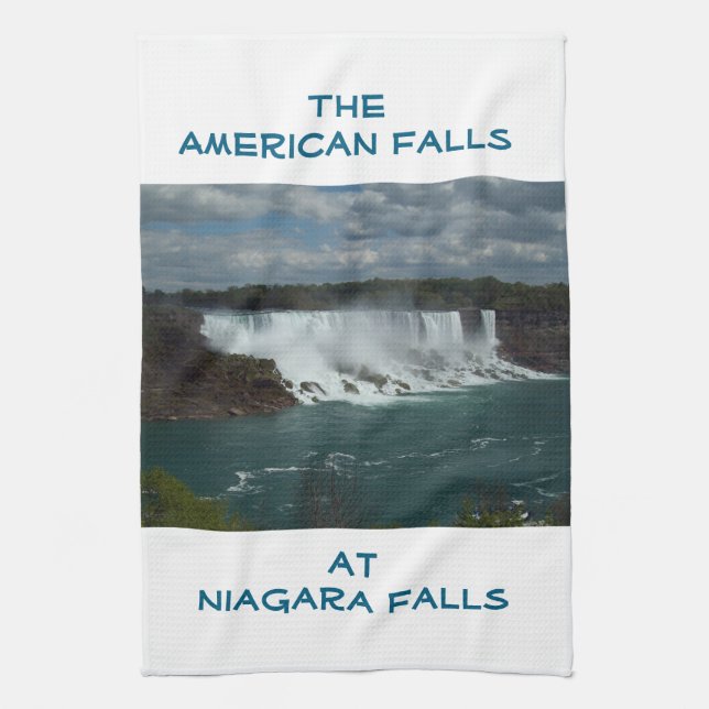 The American Falls at Niagara Falls Tea Towel (Vertical)
