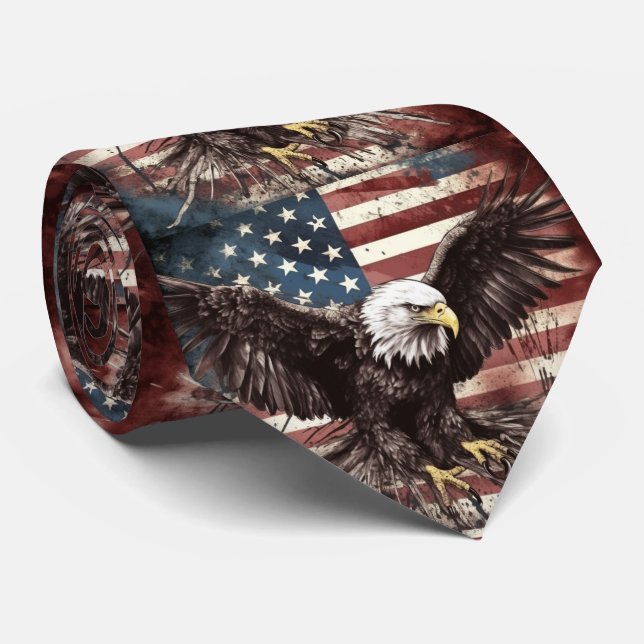 The American Flag and The American Eagle Tie (Rolled)