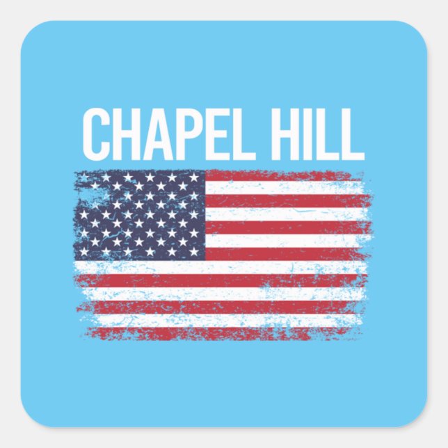 The American Flag Chapel Hill Square Sticker (Front)