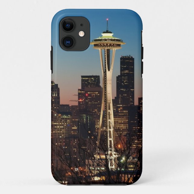 The American flag flies between the rising moon Case-Mate iPhone Case (Back)