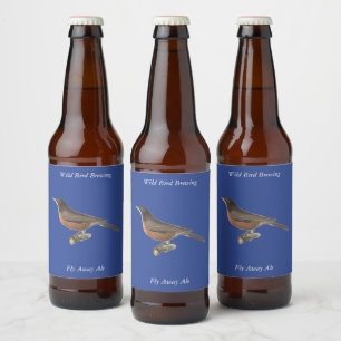 The American Robin (Turdus migratorius) NY Birds Beer Bottle Label