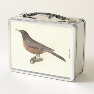 The American Robin (Turdus migratorius) NY Birds Metal Lunch Box
