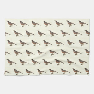 The American Robin (Turdus migratorius) NY Birds Tea Towel