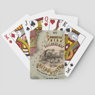 The American Union Railroad Map of the USA, 1872 Playing Cards