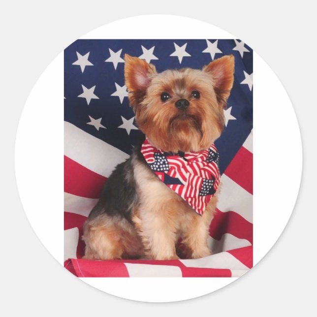 The American Yorkie Classic Round Sticker (Front)