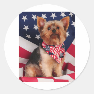 The American Yorkie Classic Round Sticker