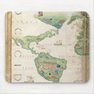 The Americas, detail from world atlas, 1565 Mouse Mat