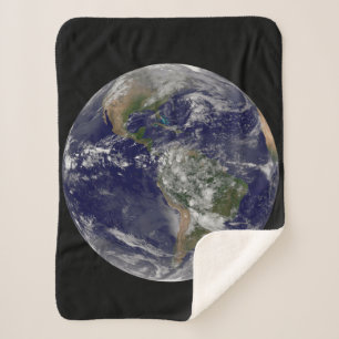 The Americas On Earth Day. Sherpa Blanket
