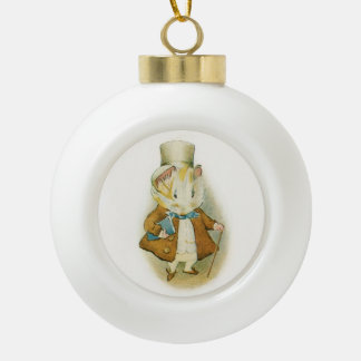“The Amiable Guinea Pig” by Beatrix Potter Ceramic Ball Christmas Ornament