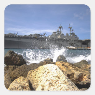 The amphibious assault ship USS Kearsarge Square Sticker
