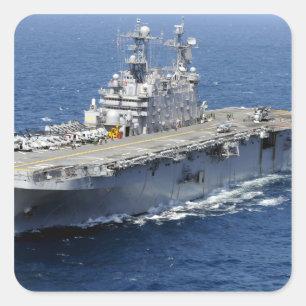 The amphibious assault ship USS Peleliu Square Sticker