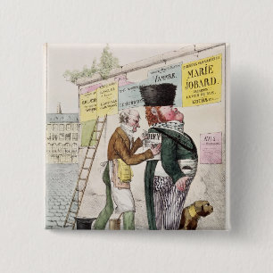 The Amusement of a Bill Sticker, 1820 15 Cm Square Badge