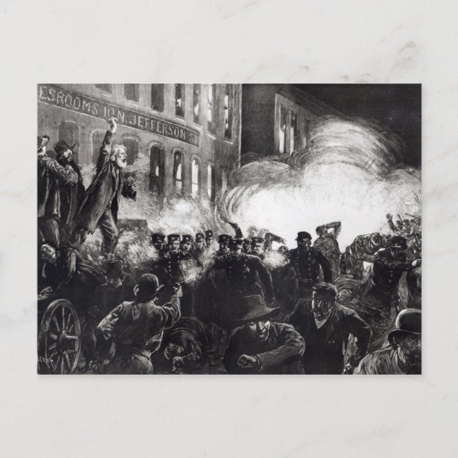 The Anarchist Riot in Chicago Postcard (Front)