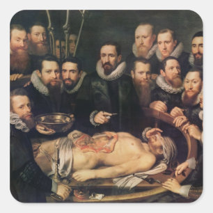 The Anatomy Lesson of Doctor Willem van der Square Sticker