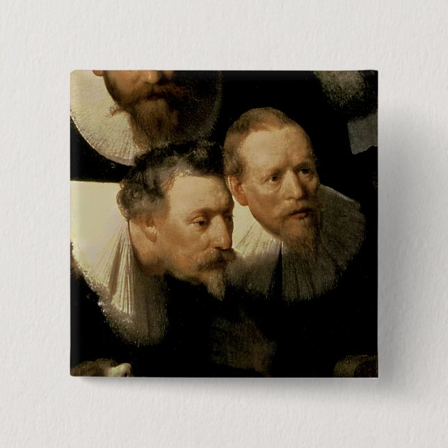 The Anatomy Lesson of Dr. Nicolaes Tulp, 1632 15 Cm Square Badge (Front)