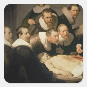 The Anatomy Lesson of Dr. Nicolaes Tulp, 1632 Square Sticker