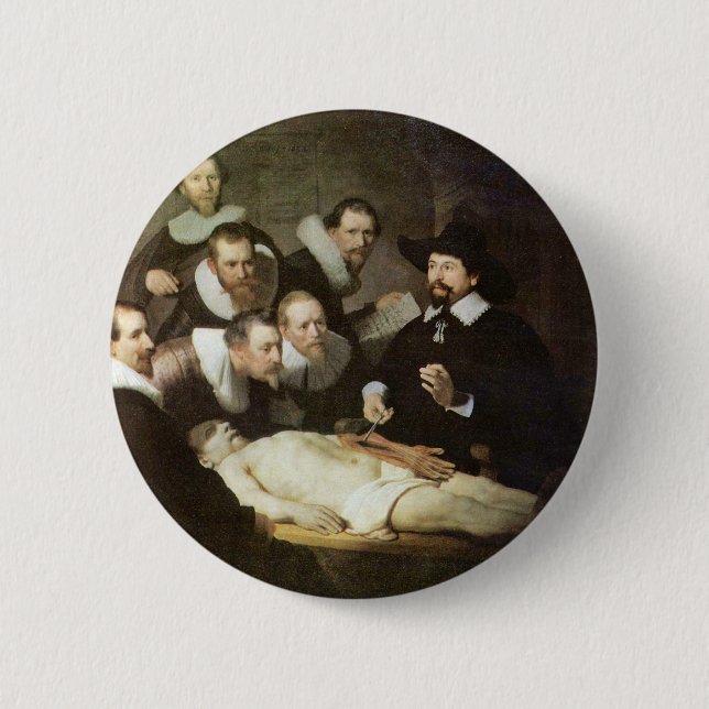 The Anatomy Lesson Of Dr. Nicolaes Tulp. 6 Cm Round Badge (Front)