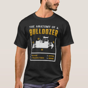 The Anatomy Of A Bulldozer Construction Worker T-Shirt