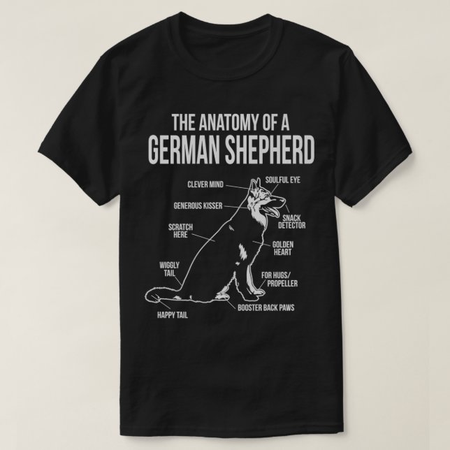 The Anatomy Of A German Shepard Dog Breed Premium  T-Shirt (Design Front)