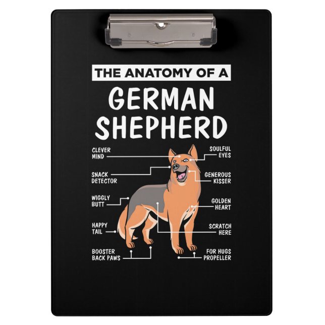 The Anatomy Of A German Shepherd Clipboard (Front)