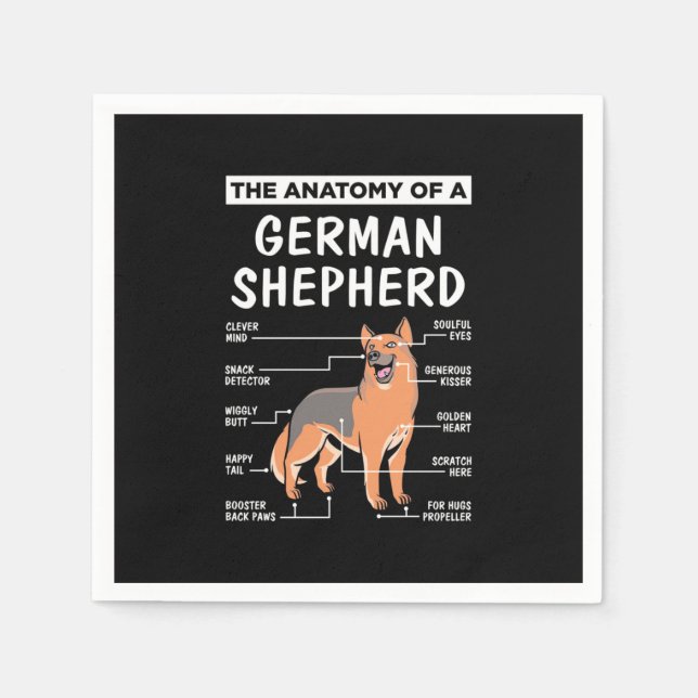 The Anatomy Of A German Shepherd Napkin (Front)