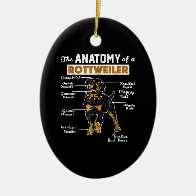 The Anatomy Of A Rottweiler | Cool Dog Lover Ceramic Tree Decoration (Front)