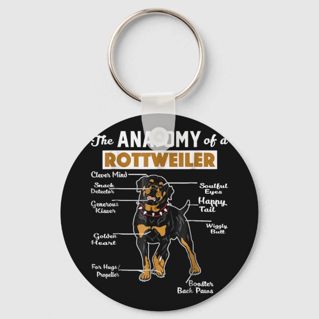 The Anatomy Of A Rottweiler | Cool Dog Lover Key Ring (Front)