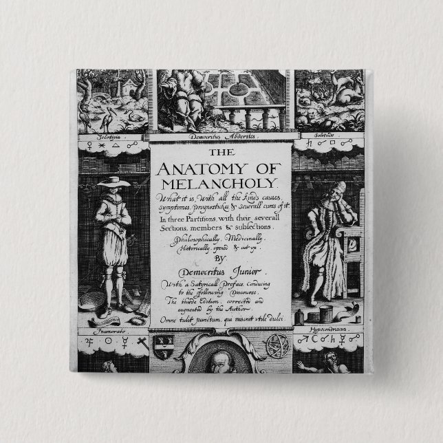 The Anatomy of Melancholy 15 Cm Square Badge (Front)