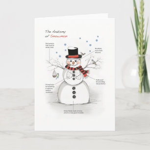 The Anatomy of Snowman Holiday Card