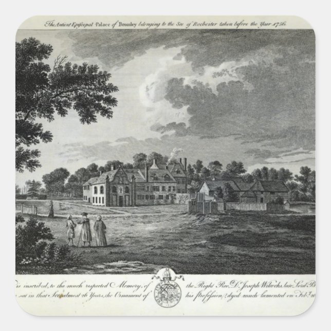 The Ancient Episcopal Palace of Bromley Square Sticker (Front)