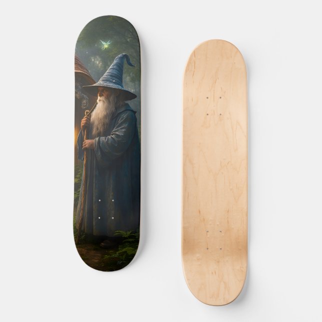 The ancient forest wizard 8.125 skateboard deck (Front)