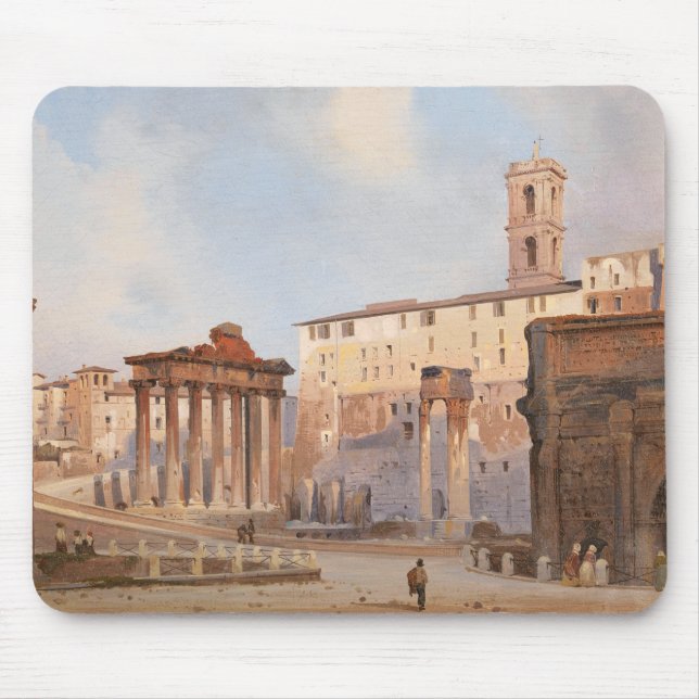 The Ancient Roman Forum (by Ippolito Caffi) Mouse Mat (Front)