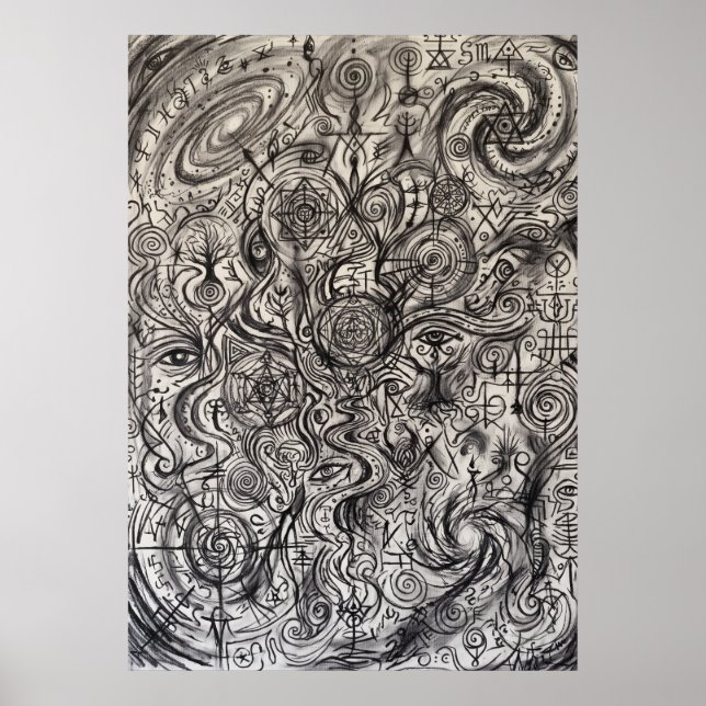 The Ancient Script of Spirit Lines Wall Art (Front)