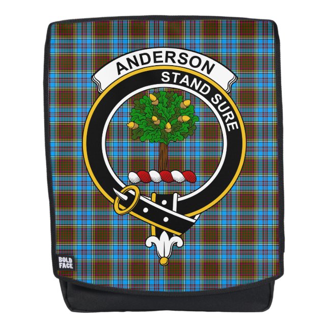 The Anderson Clan Crest Tartan Plaid Backpack (Front)