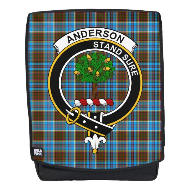 The Anderson Clan Crest Tartan Plaid Backpack (Front)