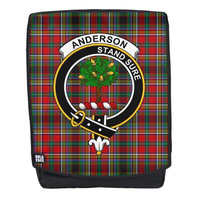 The Anderson Of Arbrake Clan Crest Tartan Plaid Backpack (Front)